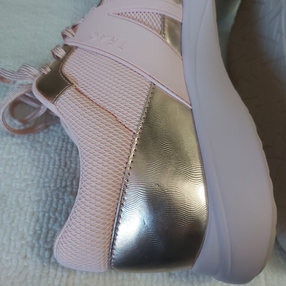TRAQ by Alegria sneakers walking shoes pink gold - Picture 9 of 15